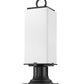 Z-Lite Sana 7" W x 22" H 2-Light Black Outdoor Pier Mounted Fixture and Square Pier Mount Hardware With White Opal Glass Shade