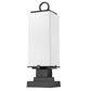 Z-Lite Sana 7" W x 22" H 2-Light Black Outdoor Pier Mounted Fixture and Square Pier Mount Hardware With White Opal Glass Shade