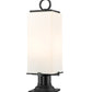 Z-Lite Sana 7" W x 22" H 2-Light Black Outdoor Pier Mounted Fixture and Square Pier Mount Hardware With White Opal Glass Shade