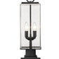 Z-Lite Sana 7" W x 23" H 2-Light Black Outdoor Pier Mounted Fixture and Square Pier Mount Hardware With Seedy Glass Shade