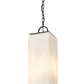 Z-Lite Sana 8" 3-Light Black Aluminum Outdoor Chain Mount Ceiling Fixture With White Opal Glass Shade