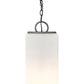 Z-Lite Sana 8" 3-Light Black Aluminum Outdoor Chain Mount Ceiling Fixture With White Opal Glass Shade