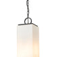 Z-Lite Sana 8" 3-Light Black Aluminum Outdoor Chain Mount Ceiling Fixture With White Opal Glass Shade