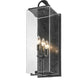 Z-Lite Sana 8" 3-Light Black Aluminum Outdoor Wall Sconce With Seedy Glass Shade