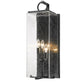 Z-Lite Sana 8" 3-Light Black Aluminum Outdoor Wall Sconce With Seedy Glass Shade