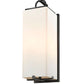 Z-Lite Sana 8" 3-Light Black Aluminum Outdoor Wall Sconce With White Opal Glass Shade