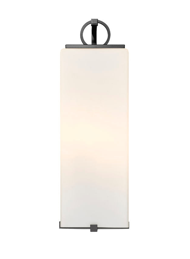 Z-Lite Sana 8" 3-Light Black Aluminum Outdoor Wall Sconce With White Opal Glass Shade