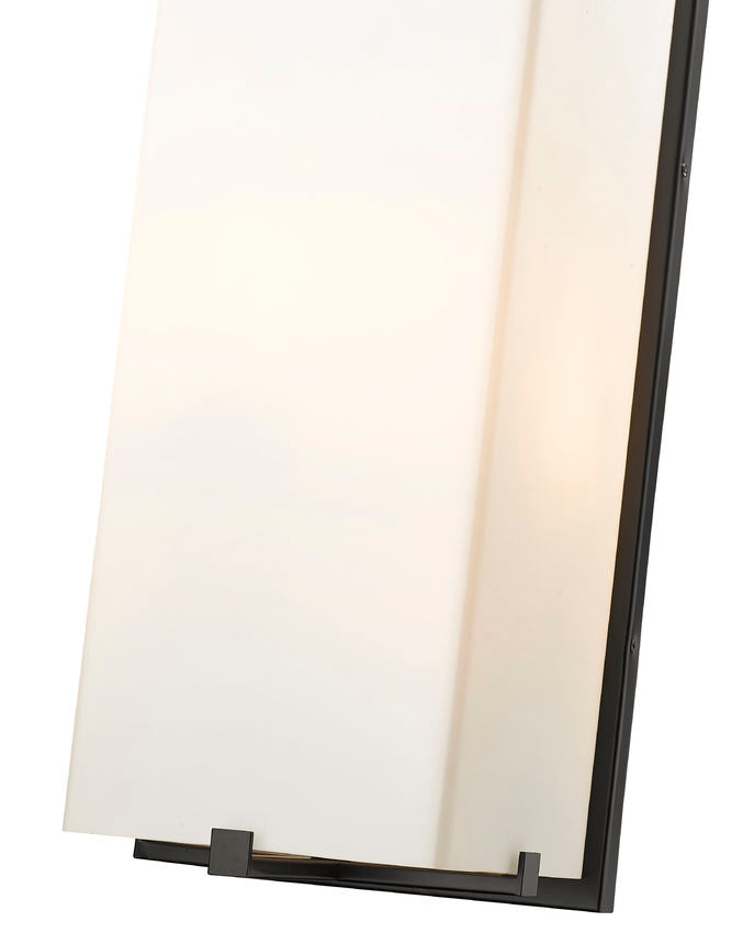 Z-Lite Sana 8" 3-Light Black Aluminum Outdoor Wall Sconce With White Opal Glass Shade