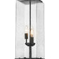 Z-Lite Sana 8" W x 26" H 3-Light Black Outdoor Post Mount Fixture With Seedy Glass Shade