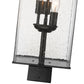 Z-Lite Sana 8" W x 26" H 3-Light Black Outdoor Post Mount Fixture With Seedy Glass Shade