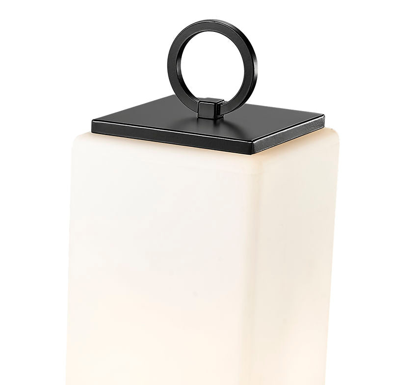Z-Lite Sana 8" W x 27" H 3-Light Black Outdoor Post Mount Fixture With White Opal Glass Shade