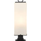 Z-Lite Sana 8" W x 28" H 3-Light Black Outdoor Pier Mounted Fixture and Square Pier Mount Hardware With White Opal Glass Shade