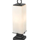 Z-Lite Sana 8" W x 28" H 3-Light Black Outdoor Pier Mounted Fixture and Square Pier Mount Hardware With White Opal Glass Shade