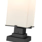 Z-Lite Sana 8" W x 28" H 3-Light Black Outdoor Pier Mounted Fixture and Square Pier Mount Hardware With White Opal Glass Shade