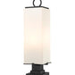 Z-Lite Sana 8" W x 28" H 3-Light Black Outdoor Pier Mounted Fixture and Square Pier Mount Hardware With White Opal Glass Shade