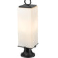 Z-Lite Sana 8" W x 29" H 3-Light Black Outdoor Pier Mounted Fixture and Round Pier Mount Hardware With White Opal Glass Shade