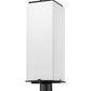 Z-Lite Sana 8" W x 29" H 3-Light Black Outdoor Pier Mounted Fixture and Round Pier Mount Hardware With White Opal Glass Shade