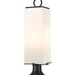 Z-Lite Sana 8" W x 29" H 3-Light Black Outdoor Pier Mounted Fixture and Round Pier Mount Hardware With White Opal Glass Shade