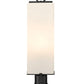 Z-Lite Sana 8" W x 29" H 3-Light Black Outdoor Pier Mounted Fixture and Square Pier Mount Hardware With White Opal Glass Shade