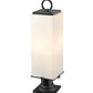 Z-Lite Sana 8" W x 29" H 3-Light Black Outdoor Pier Mounted Fixture and Square Pier Mount Hardware With White Opal Glass Shade