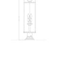Z-Lite Sana 8" W x 29" H 3-Light Black Outdoor Pier Mounted Fixture and Square Pier Mount Hardware With White Opal Glass Shade