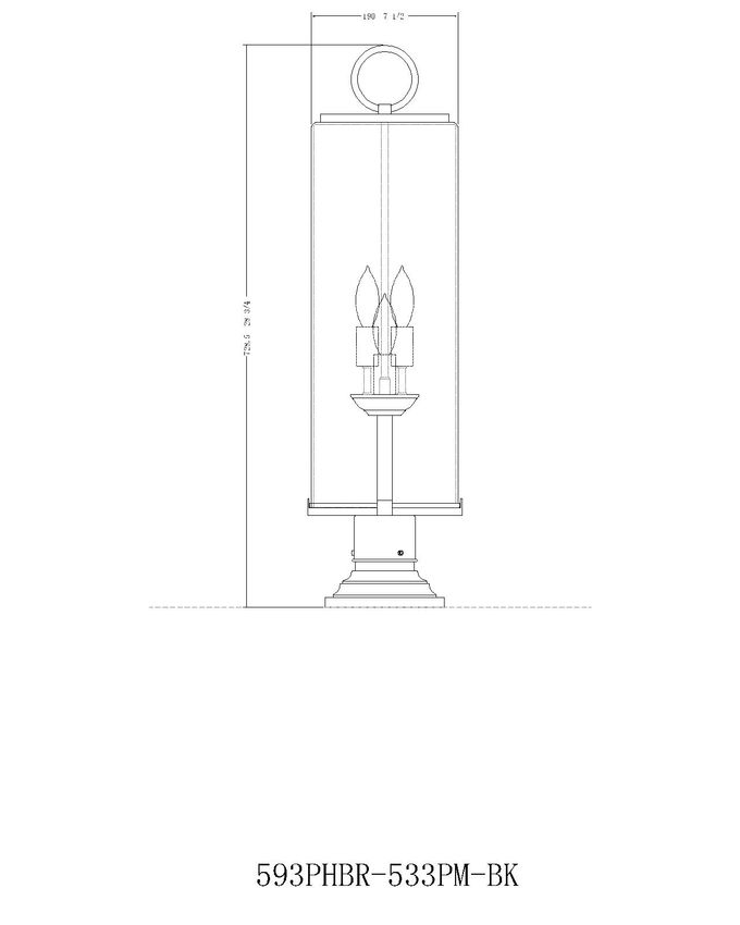 Z-Lite Sana 8" W x 29" H 3-Light Black Outdoor Pier Mounted Fixture and Square Pier Mount Hardware With White Opal Glass Shade