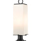 Z-Lite Sana 8" W x 29" H 3-Light Black Outdoor Pier Mounted Fixture and Square Pier Mount Hardware With White Opal Glass Shade