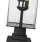 Z-Lite Sana 9" 3-Light Black Outdoor Pier Mounted Fixture and Square Pier Mount Hardware With Seedy Glass Shade