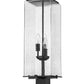 Z-Lite Sana 9" 3-Light Black Outdoor Pier Mounted Fixture and Square Pier Mount Hardware With Seedy Glass Shade