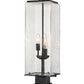 Z-Lite Sana 9" 3-Light Black Outdoor Pier Mounted Fixture and Square Pier Mount Hardware With Seedy Glass Shade