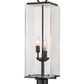 Z-Lite Sana 9" W x 29" H 3-Light Black Outdoor Pier Mounted Fixture and Round Pier Mount Hardware With Seedy Glass Shade