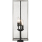 Z-Lite Sana 9" W x 29" H 3-Light Black Outdoor Pier Mounted Fixture and Square Pier Mount Hardware With Seedy Glass Shade