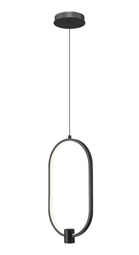 Z-Lite Saros 10" 1-Light LED-Integrated Matte Black Aluminum Frame White Silicone Shade Pendant Light