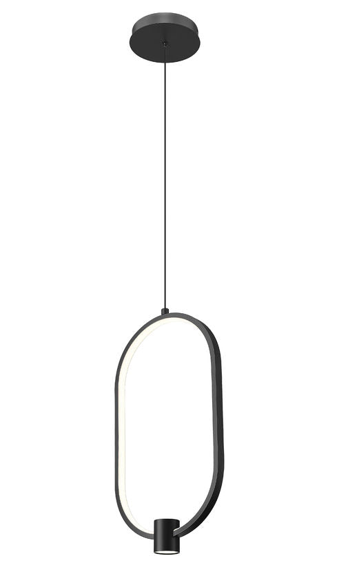 Z-Lite Saros 10" 1-Light LED-Integrated Matte Black Aluminum Frame White Silicone Shade Pendant Light