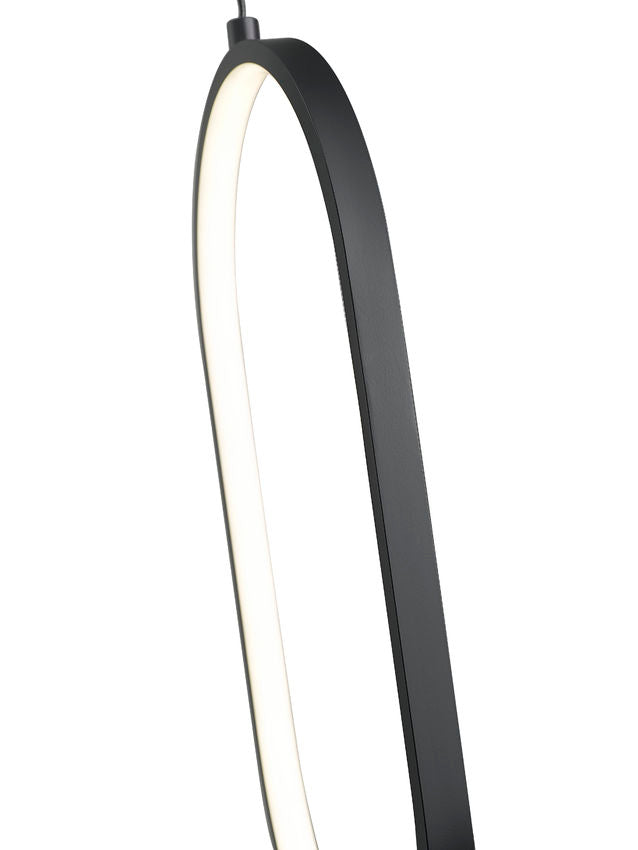 Z-Lite Saros 10" 1-Light LED-Integrated Matte Black Aluminum Frame White Silicone Shade Pendant Light