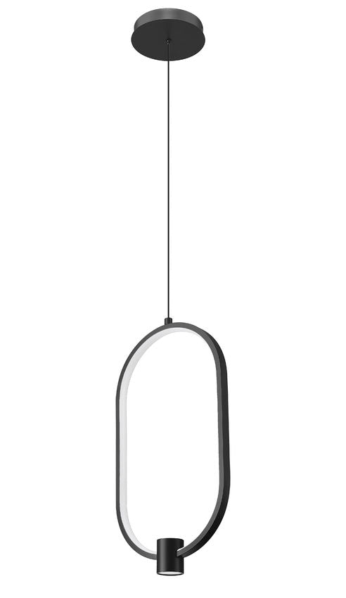 Z-Lite Saros 10" 1-Light LED-Integrated Matte Black Aluminum Frame White Silicone Shade Pendant Light