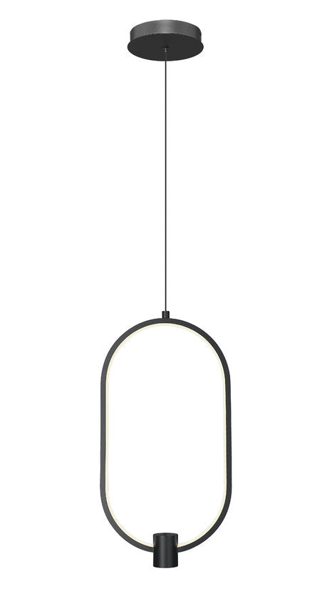 Z-Lite Saros 10" 1-Light LED-Integrated Matte Black Aluminum Frame White Silicone Shade Pendant Light