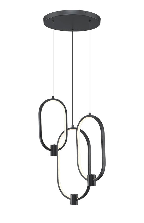 Z-Lite Saros 14" 1-Light LED-Integrated Matte Black Aluminum Frame White Silicone Shade Chandelier