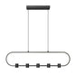 Z-Lite Saros 42" 5-Light LED-Integrated Matte Black Aluminum Frame White Silicone Shade Linear Chandelier