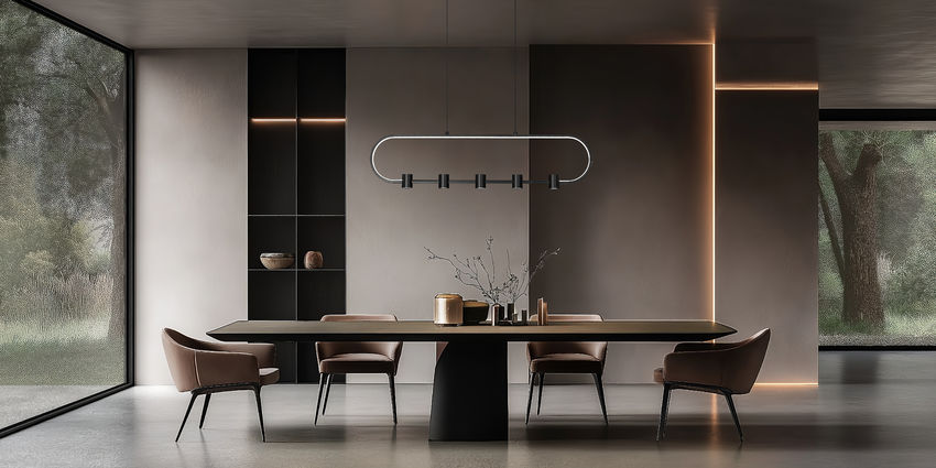 Z-Lite Saros 42" 5-Light LED-Integrated Matte Black Aluminum Frame White Silicone Shade Linear Chandelier