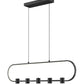 Z-Lite Saros 42" 5-Light LED-Integrated Matte Black Aluminum Frame White Silicone Shade Linear Chandelier