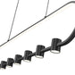 Z-Lite Saros 54" 7-Light LED-Integrated Matte Black Aluminum Frame White Silicone Shade Linear Chandelier