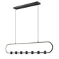 Z-Lite Saros 54" 7-Light LED-Integrated Matte Black Aluminum Frame White Silicone Shade Linear Chandelier