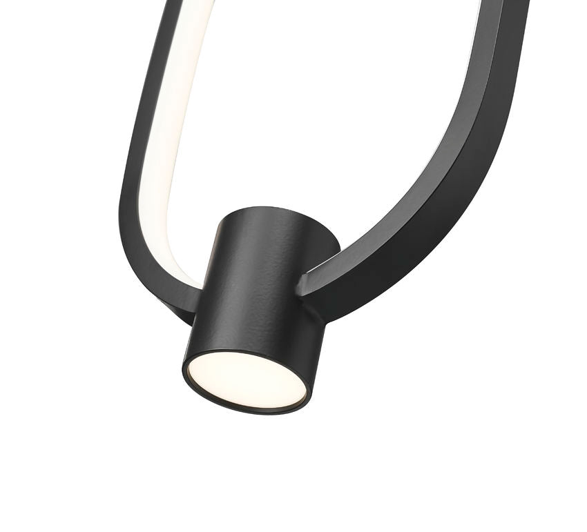 Z-Lite Saros 7" 1-Light LED-Integrated Matte Black Aluminum Frame White Silicone Shade Pendant Light