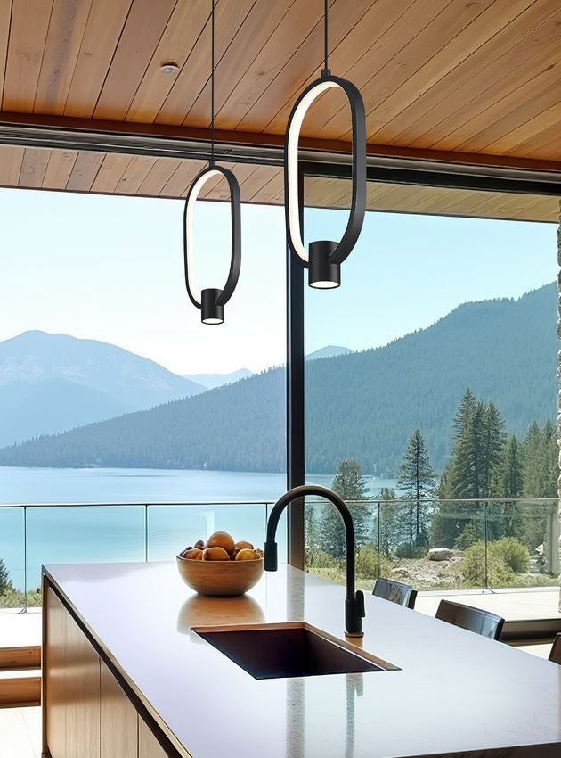 Z-Lite Saros 7" 1-Light LED-Integrated Matte Black Aluminum Frame White Silicone Shade Pendant Light