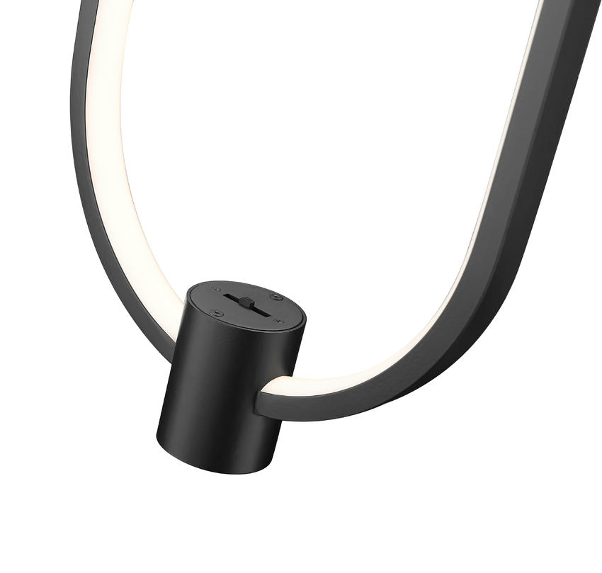 Z-Lite Saros 9" 1-Light LED-Integrated Matte Black Aluminum Frame White Silicone Shade Pendant Light