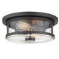 Z-Lite Savannah 11" 2-Light Bronze Flush Mount Lighting With Clear Glass Shade