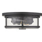 Z-Lite Savannah 11" 2-Light Bronze Flush Mount Lighting With Clear Glass Shade