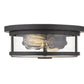 Z-Lite Savannah 11" 2-Light Bronze Flush Mount Lighting With Clear Glass Shade