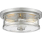 Z-Lite Savannah 11" 2-Light Brushed Nickel Flush Mount Lighting With Clear Glass Shade